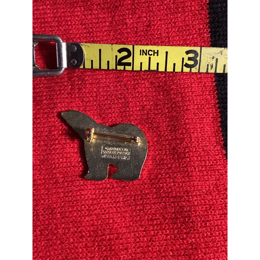 Artique Ltd Carolee Pollock Vintage Polar Bear Enamel Pin Spotted Animal Brooch - Picture 3 of 4